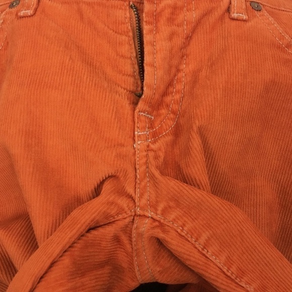 7 FOR ALL MANKIND Pants Corduroy Orange Ribbed Retro 70s Style Flare Size 29 - Picture 6 of 12